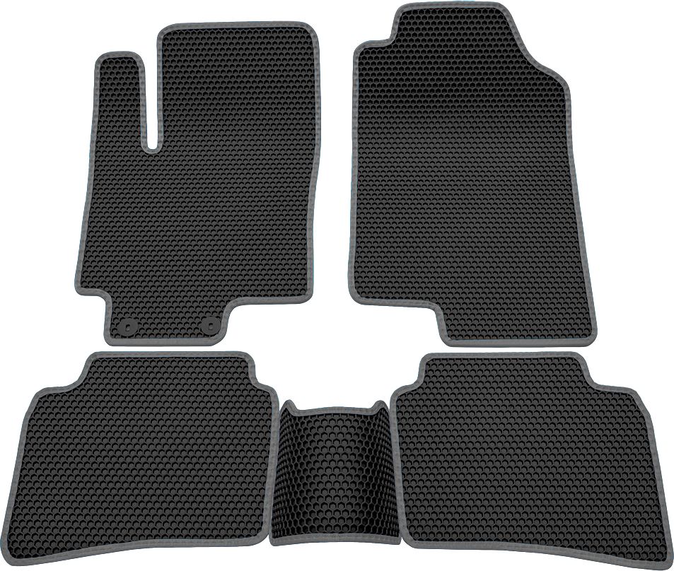 Коврики Rezkon EVA Соты для салона Kia Rio IV 2017-2026 Серый кант. Артикул 9121020302