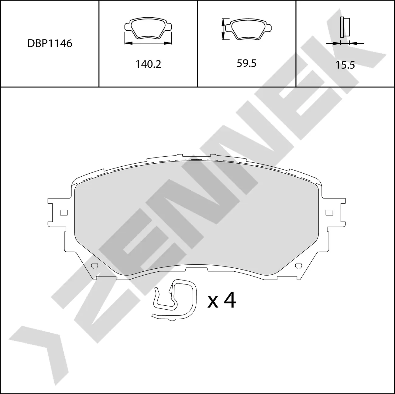 Колодки тормозные передние MAZDA 6 GJ 12-18 (Zennek). Артикул DBP1146