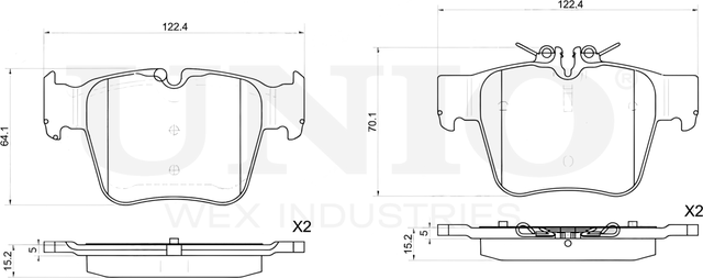Колодки тормозные дисковые, комплект (Unio). Артикул BRP-20162