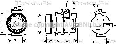Компрессор кондиционера AVA для Volkswagen Touareg II 2010-2018. Артикул VNAK265