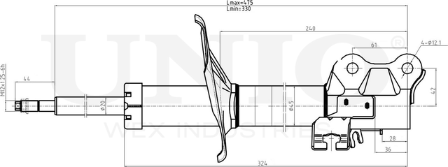 Амортизатор подвески (Unio). Артикул SAB-10020