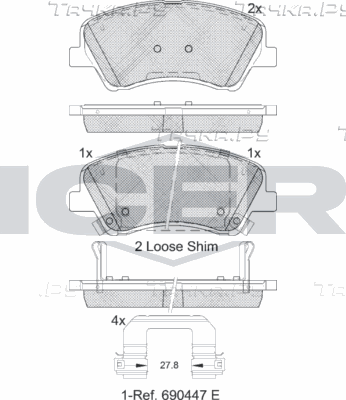 Тормозные колодки Icer. Артикул 182298