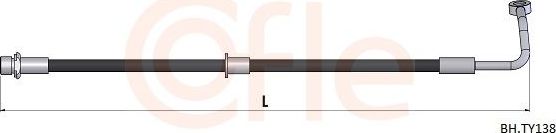 Тормозной шланг Cofle передний левый для Toyota Hilux VII 2004-2015. Артикул 92.BH.TY138