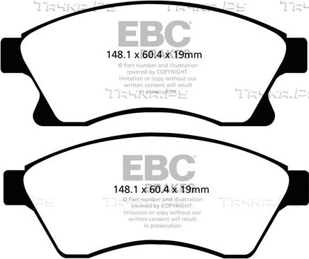 Тормозные колодки EBC Brakes передние для Chevrolet Aveo II 2011-2015. Артикул DP22065