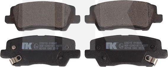 Тормозные колодки NK. Артикул 229219