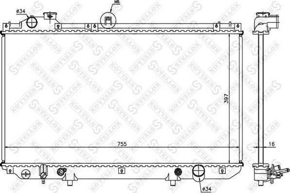 Радиатор охлаждения двигателя Stellox. Артикул 10-26377-SX