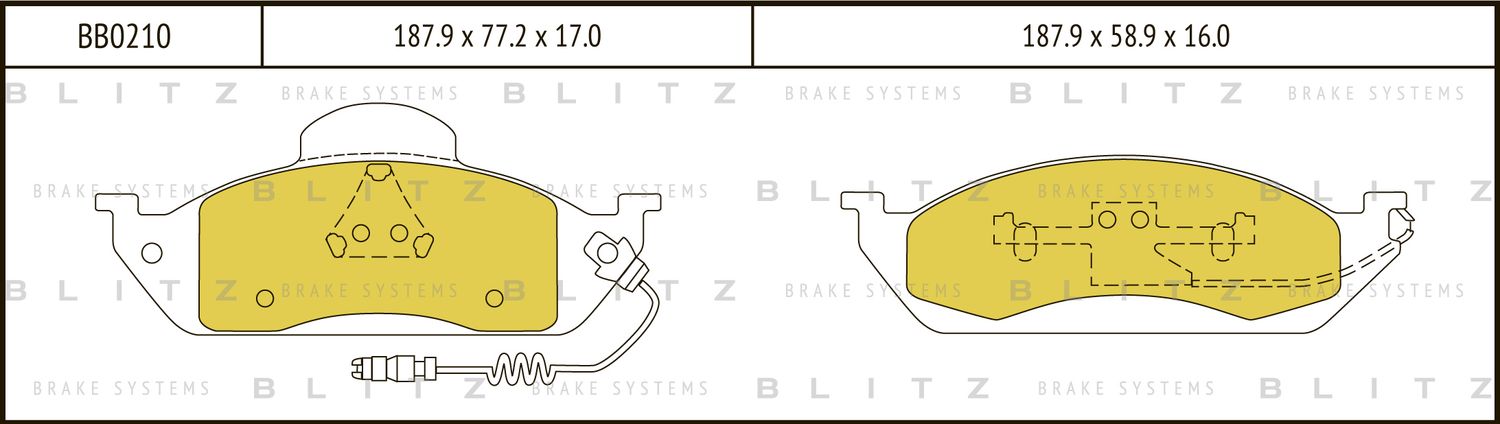 Колодки Mercedes ML230-430 W163 98= (Blitz). Артикул BB0210