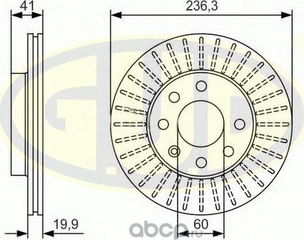 Тормозной диск G.U.D.. Артикул GDB120227