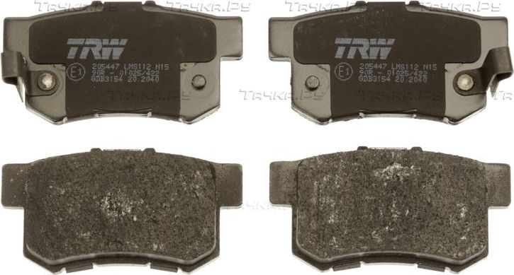 Тормозные колодки TRW COTEC задние для Honda Odyssey I 1997-1999. Артикул GDB3154