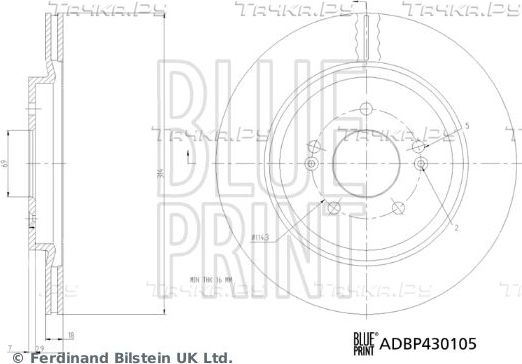 Тормозной диск Blue Print. Артикул ADBP430105