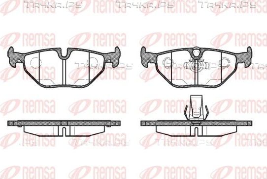 Тормозные колодки Remsa задние для BMW 5 IV (E39) 1995-2004. Артикул 0265.15