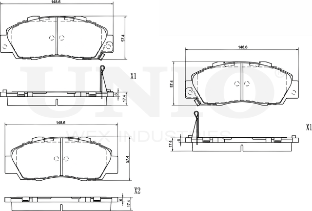 Колодки тормозные диск. передние Honda Accord VI 99-, CR-V 96-, HR-V 98- (Unio). Артикул BRP-20393