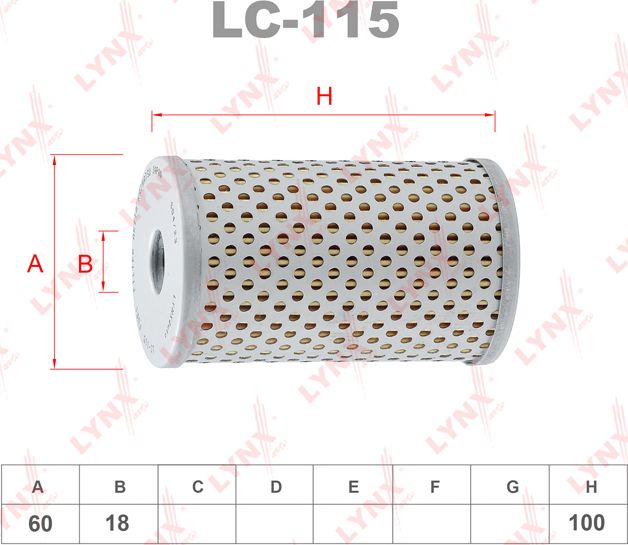 Фильтр ГУР LYNXauto. Артикул LC-115