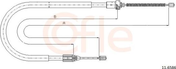 Трос ручника (тросик ручного тормоза) Cofle задний левый для Renault Symbol ll 2008-2012. Артикул 11.6586