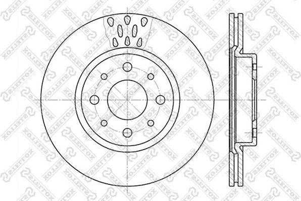Тормозной диск Stellox передний для Lancia Delta II (836) 1996-1999. Артикул 6020-9921V-SX