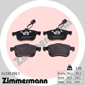 Тормозные колодки Zimmermann передние для Alfa Romeo 159 2005-2008. Артикул 24339.200.1