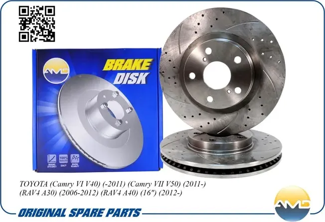 Диск переднего тормоза (1 шт.) 4351233140/AMD.SPORT.BD5271 (перфорированный с пр AMD. Артикул AMDSPORTBD5271