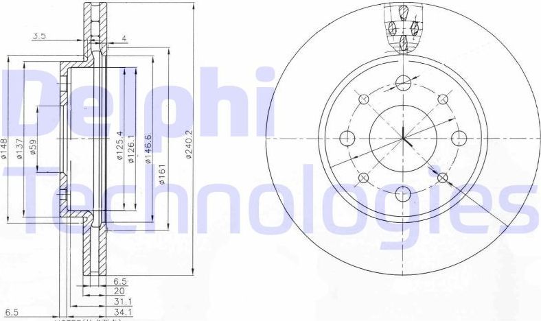 Тормозной диск Delphi. Артикул BG4278C