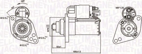 Стартер Magneti Marelli для Volkswagen Golf V 2006-2008. Артикул 063721294010