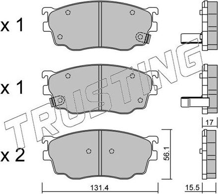 Тормозные колодки Trusting. Артикул 310.0