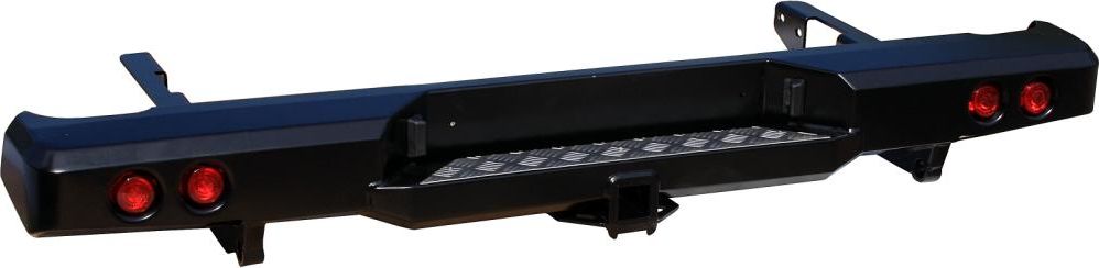 Бампер силовой РИФ задний с квадратом под фаркоп и фонарями для Toyota Hilux VII 2004-2015. Артикул RIFVIG-20150