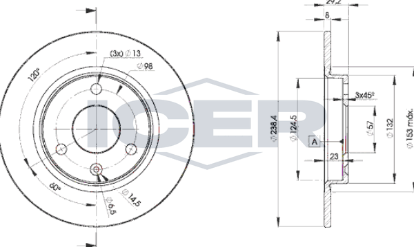 Тормозной диск Icer. Артикул 78BD7199-2