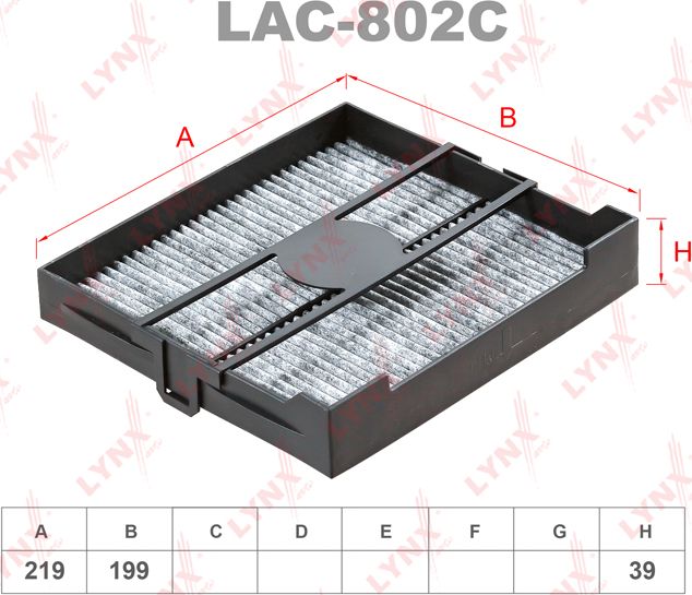 Салонный фильтр LYNXauto. Артикул LAC-802C