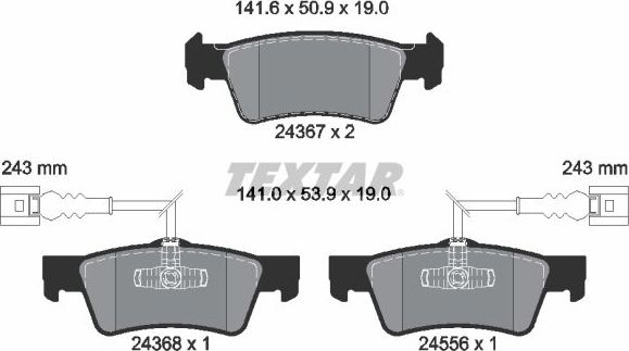 Тормозные колодки Textar Q+. Артикул 2436701