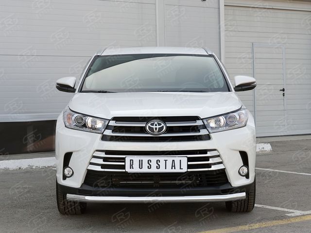 Защита RusStal переднего бампера d63 секции для Toyota Highlander III 2016-2026. Артикул THRZ-002615