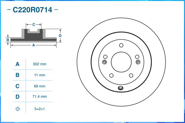 Диск тормозной задний (Cworks). Артикул C220R0714
