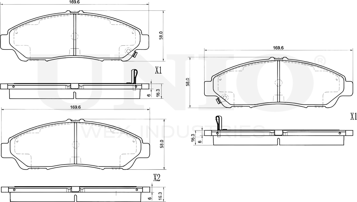 Колодки тормозные дисковые, комплект (Unio). Артикул BRP-20289