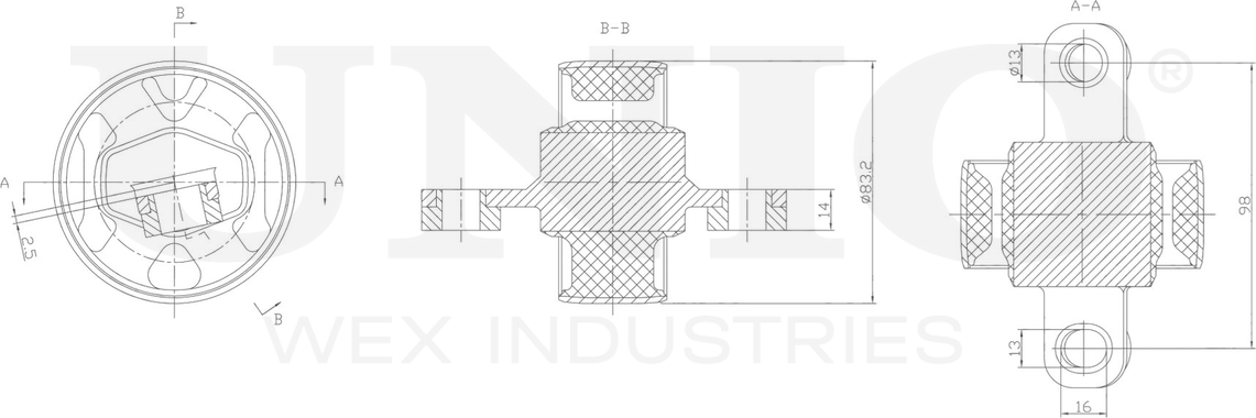 Сайлентблок рычага подвески (Unio). Артикул RMP-20576