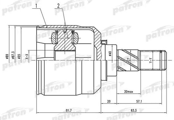 Шрус внутренний (граната) Patron. Артикул PCV1546