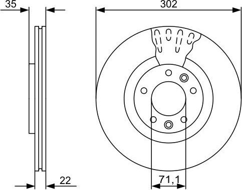 Тормозной диск Bosch задний для Citroen C6 2005-2012. Артикул 0 986 479 500