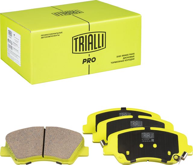 Тормозные колодки Trialli (Керамика) передние для Geely Atlas I 2016-2026. Артикул PF 2701CR