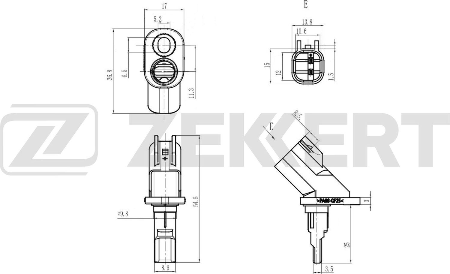Датчик ABS Zekkert. Артикул SE-6234