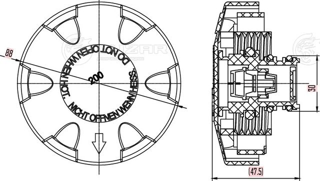 крышка (пробка) расширительного бачка LUZAR для а/м BMW X5 (E70) (07-)/5 (F10) ( Luzar (полимерный материал). Артикул LL 2605