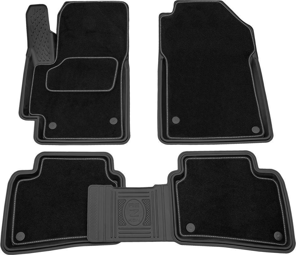 Коврики Rezkon Transformer (резиновые с ворсовыми ковриками-вкладышами) для салона Kia Rio IV 2017-2026. Артикул 3021020300