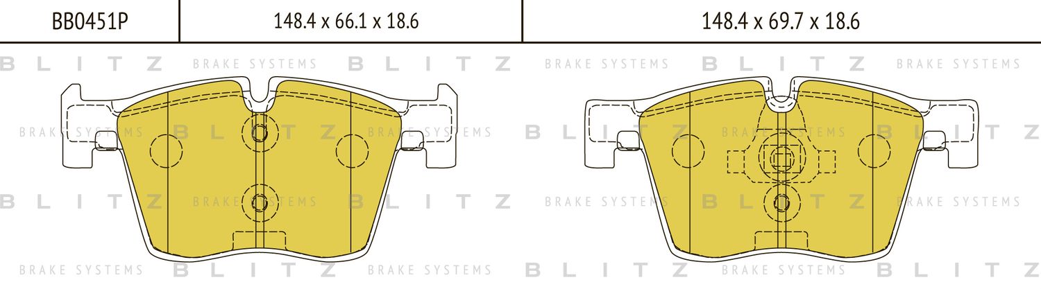 Колодки тормозные BMW 1 (F21) / 3 (F30) / X3 (F25) 11- перед. (Blitz). Артикул BB0451P