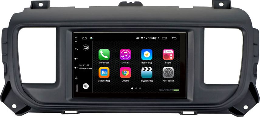 Установочный комплект: головное устройство NaviPilot 2DIN с экраном 7" FT Android 9, DSP, 4ГБ, сенсорные кнопки для Opel Zafira Life 2019-2026. Артикул NPD9L-WR-832-07 Zafira Life