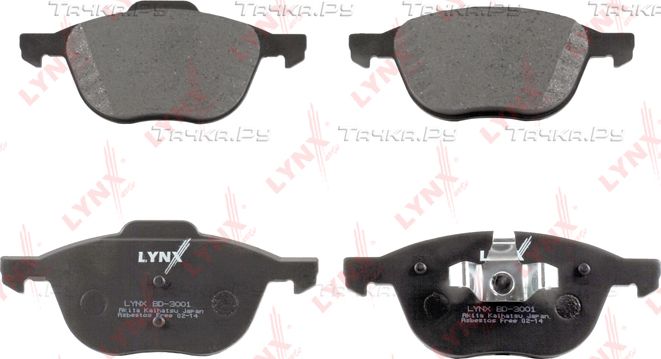 Тормозные колодки LYNXauto передние для Ford Focus II 2004-2012. Артикул BD-3001