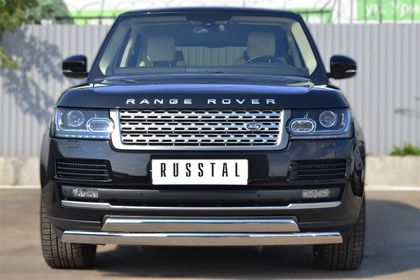 Защита RusStal переднего бампера 75х42 (дуга) 75х42 (дуга) для Land Rover Range Rover Vogue IV 2013-2024. Артикул LRV-001440