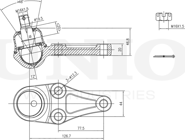 Опора шаровая (Unio). Артикул SSP-20022