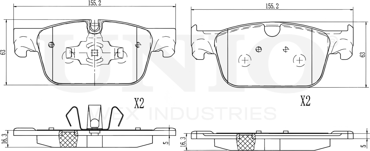 Колодки тормозные дисковые, комплект (Unio). Артикул BRP-20473