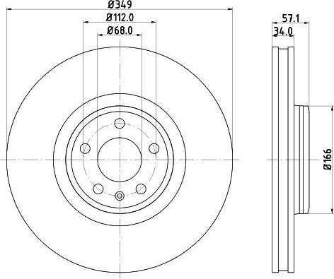 Тормозной диск Mintex передний для Audi A5 II (F5) 2016-2026. Артикул MDC2785C