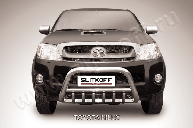 Кенгурятник Slitkoff d57 низкий с защитой картера для Toyota Hilux VII 2008-2011. Артикул THL003