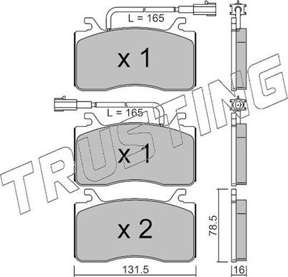 Тормозные колодки Trusting. Артикул 1100.0