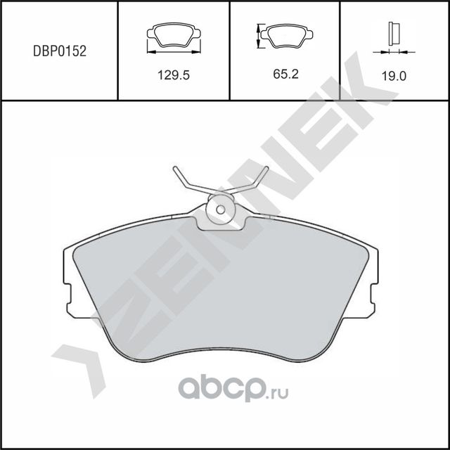 Колодки тормозные дисковые передние VW T4 90-04 (Zennek). Артикул DBP0152