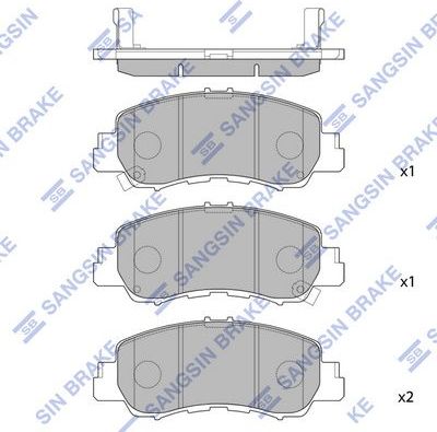 Тормозные колодки Sangsin Hi-Q. Артикул SP4344