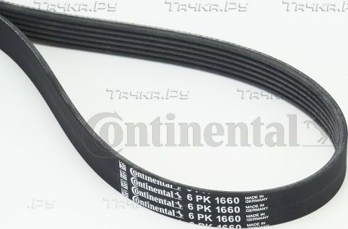 Приводной ремень поликлиновой ContiTech для Citroen ZX 1992-1998. Артикул 6PK1660